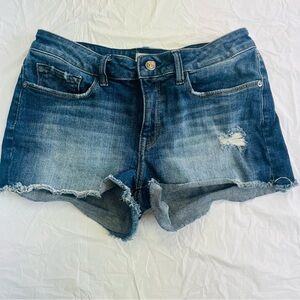 M1858 Cary Mid-Rise Cutoff Denim Shorts - Size 4/27 - Distressed Shorty Shorts